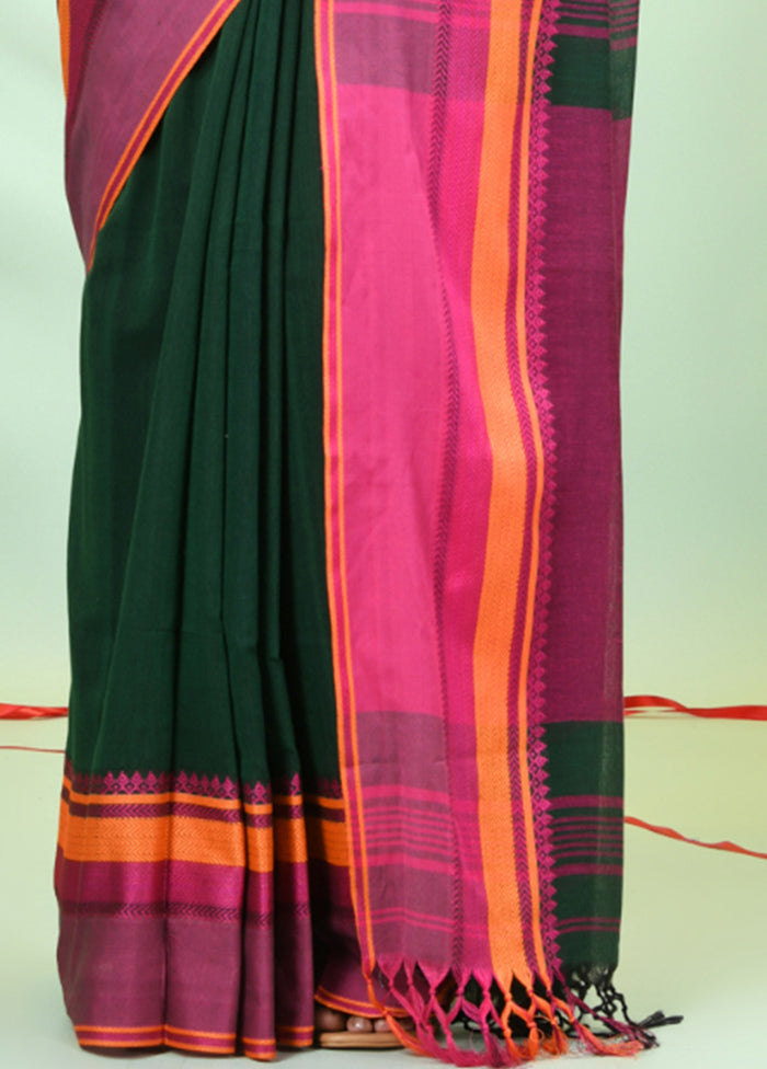 Green Cotton Saree With Blouse Piece Buy Cheap Official Site