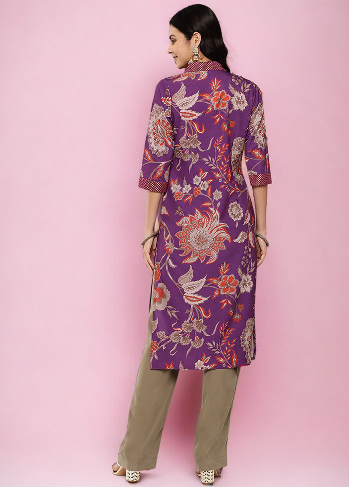 Purple Readymade Silk Kurti 2025 Online