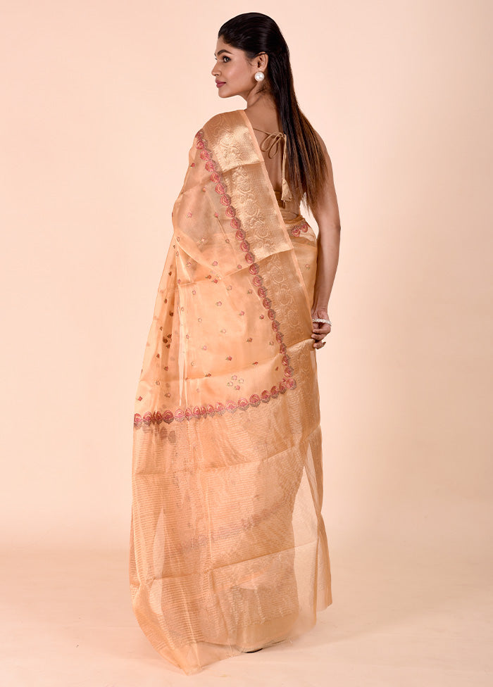 Cream Tissue Silk Saree With Blouse Piece Clearance 2025