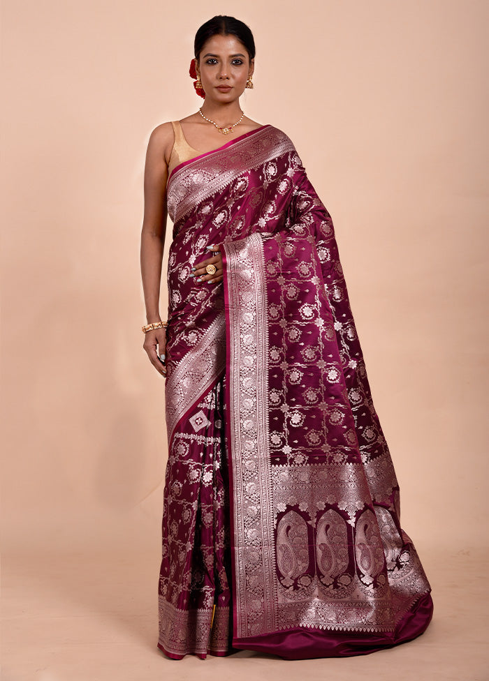 Rani Pink Katan Silk Saree With Blouse Piece Cheap Buy