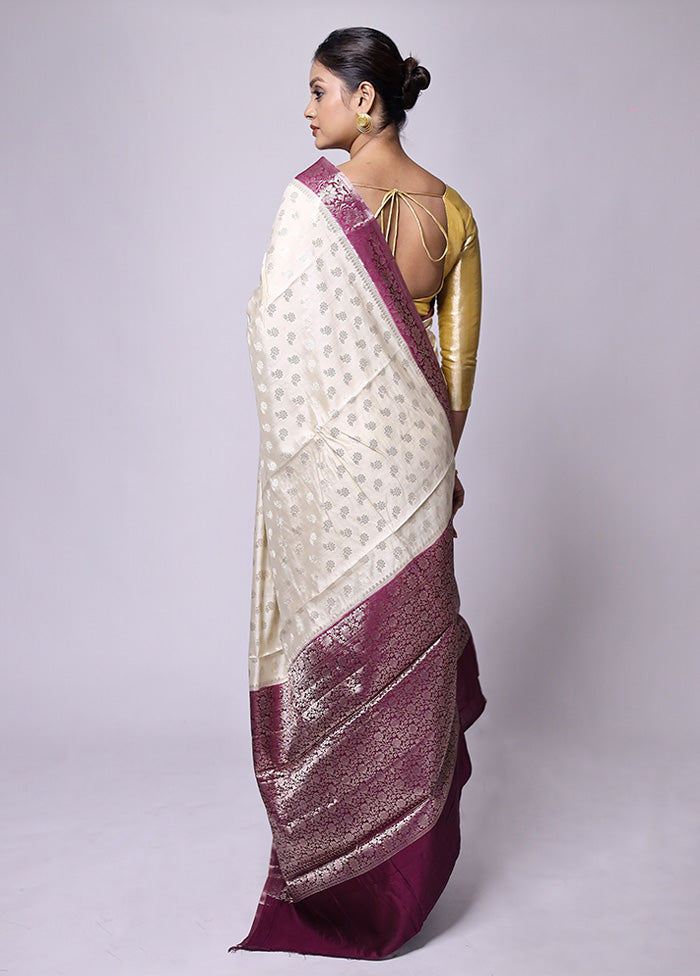 Cream Handloom Dupion Pure Silk Saree With Blouse Piece Clearance Amazon