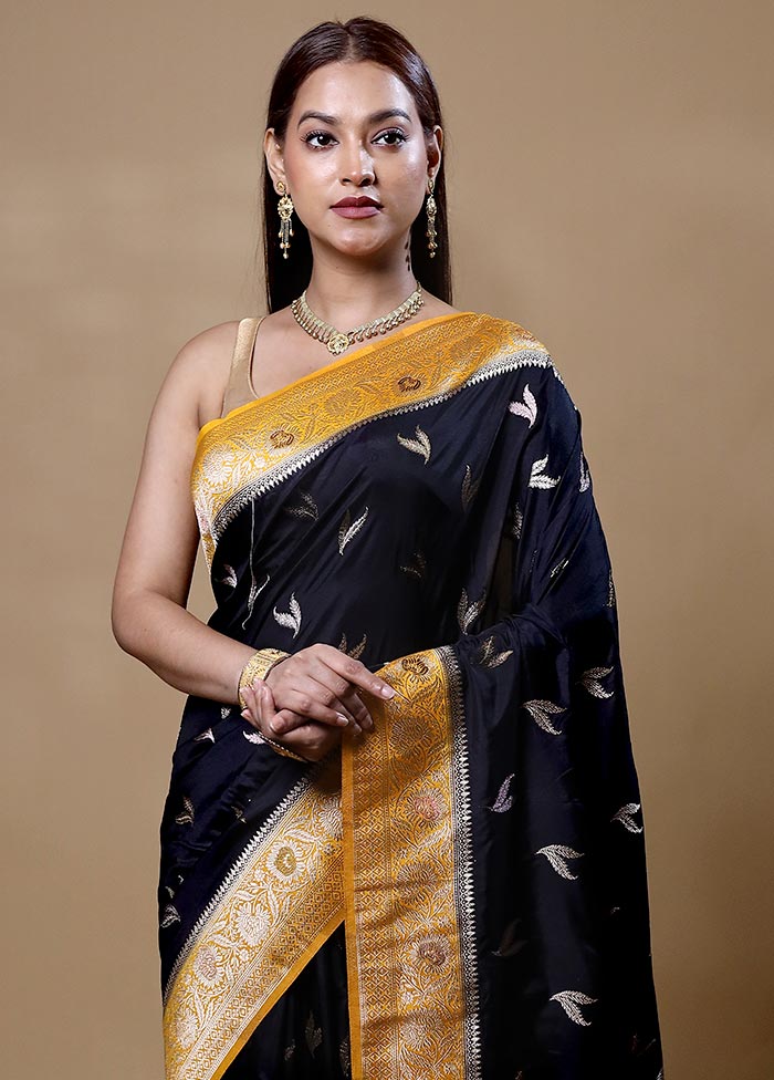 Black Dupion Silk Saree With Blouse Piece Wholesale Pice Cheap Online