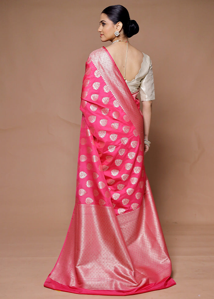 Pink Uppada Silk Saree With Blouse Piece Latest Sale Online