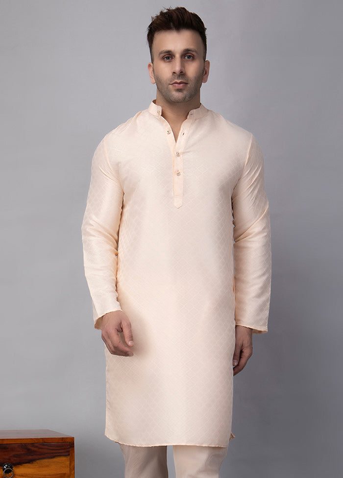 2 Pc Cream Viscose Kurta Pajama Set Outlet Online