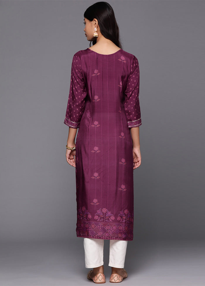 Purple Readymade Silk Kurti Cheapest Pice