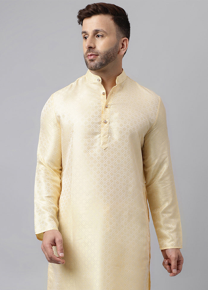 Cream Viscose Jacquard Long Kurta Browse Cheap Online