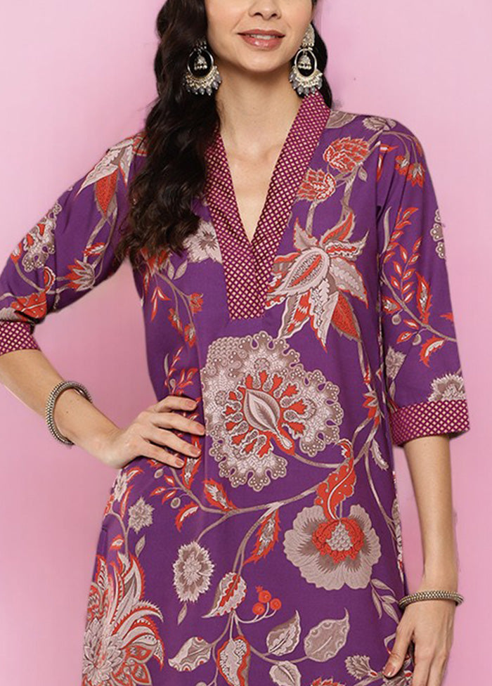 Purple Readymade Silk Kurti 2025 Online