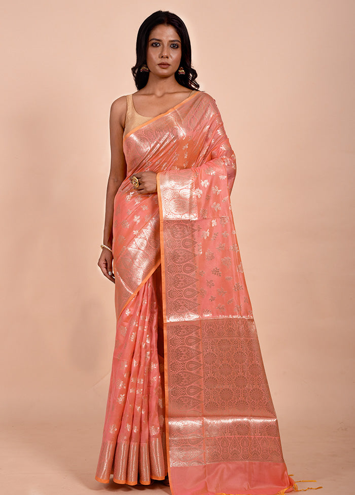 Pink Dupion Silk Saree With Blouse Piece Outlet Classic