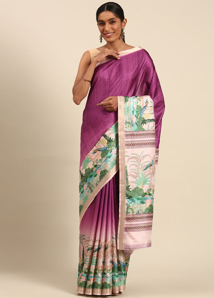 Purple Cotton Saree With Blouse Piece Sale Wiki