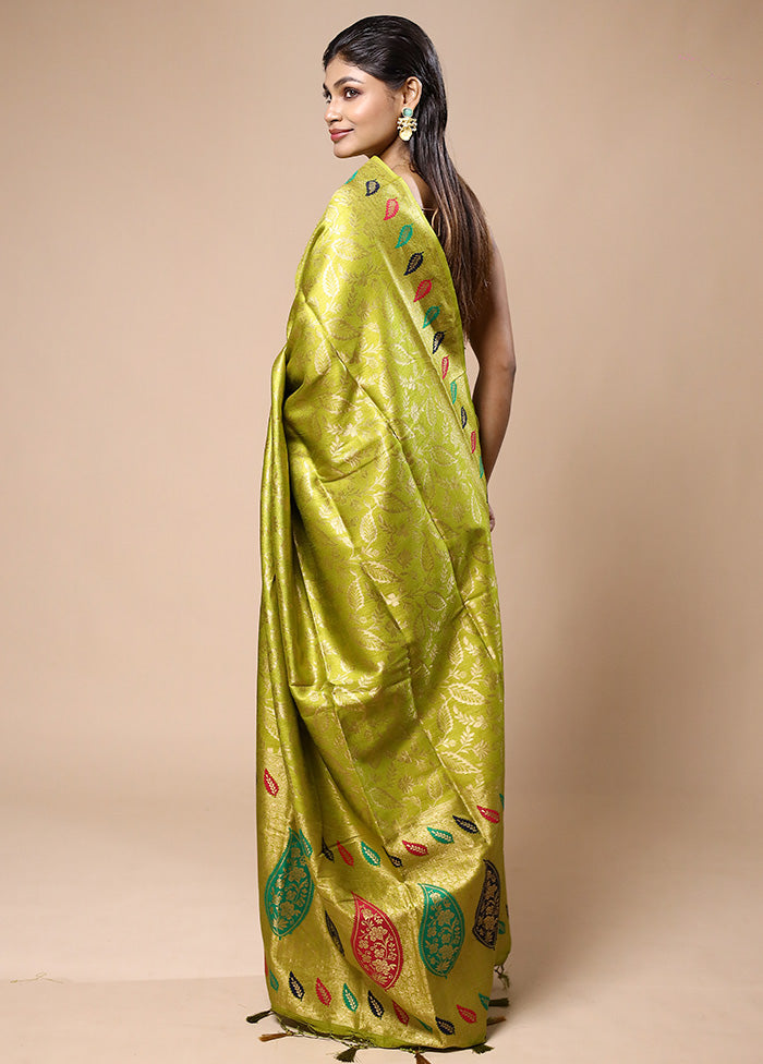 Green Dupion Silk Saree With Blouse Piece Online Online Free Shipping