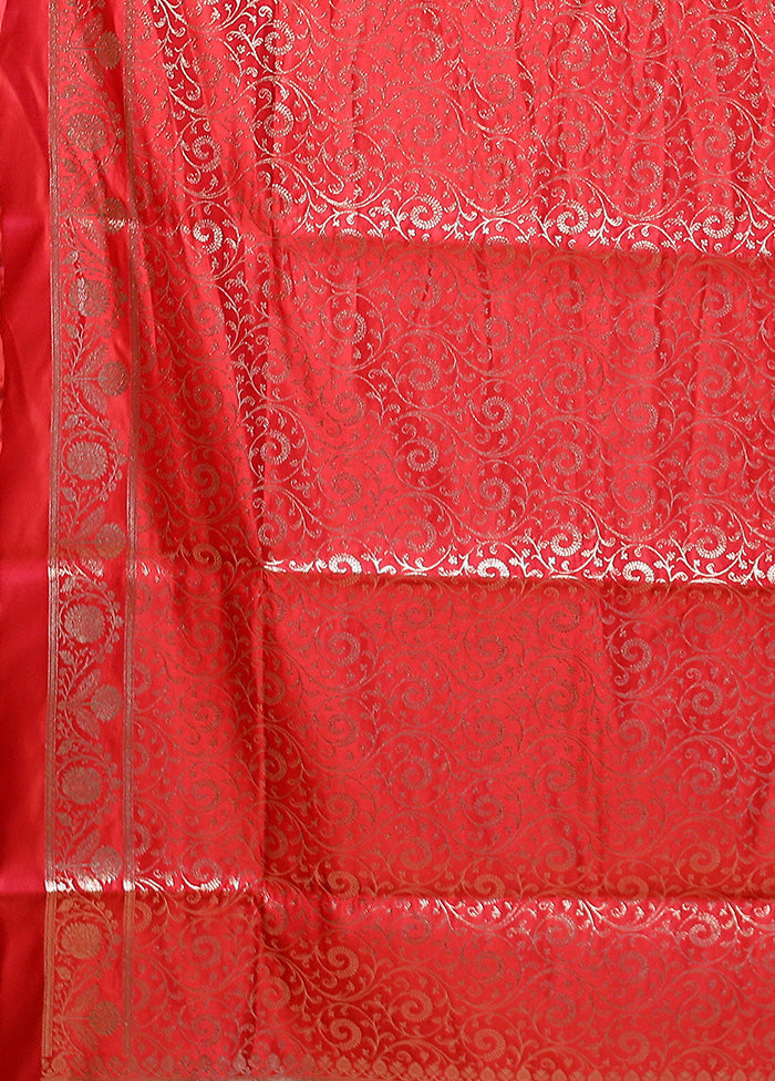 Red Banarasi Silk Saree With Blouse Piece Visa Payment For Sale