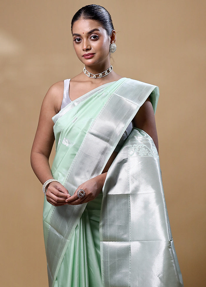 Green Kanjivaram Silk Saree With Blouse Piece Discount Manchester