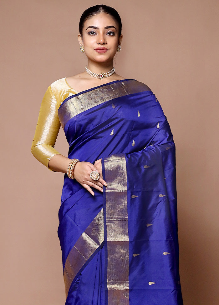 Blue Kanjivaram Silk Saree With Blouse Piece Sale Release Dates