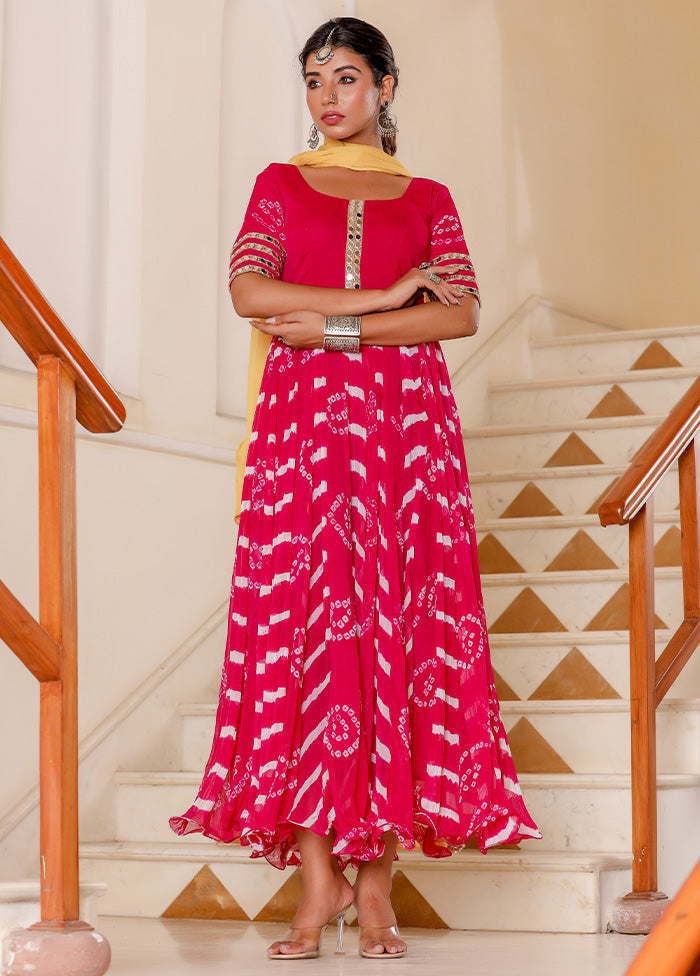 Magenta Pure Georgette Indian Dress With Dupatta Discount Outlet Locations