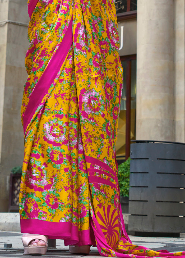 Multicolor Satin Silk Saree With Blouse Piece Clearance Clearance Store