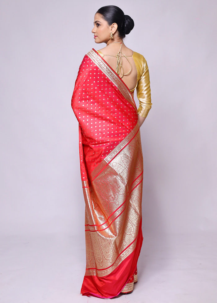 Pink Banarasi Silk Saree With Blouse Piece For Sale Wholesale Pice