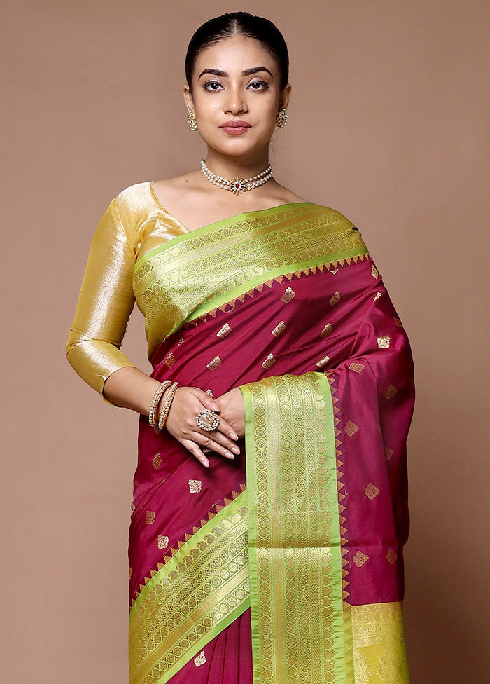 Pink Kanjivaram Silk Saree With Blouse Piece Buy Cheap Pay With Paypal