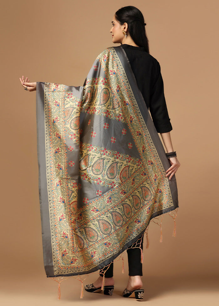 Grey Art Silk Dupatta Quality Free Shipping Outlet