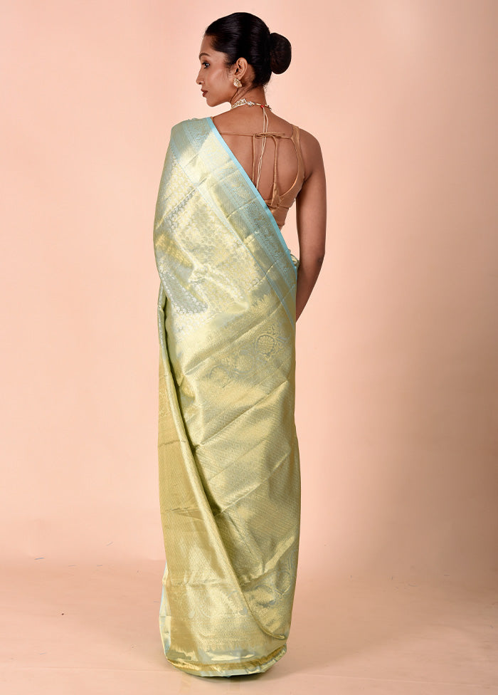 Green Handloom Kanchipuram Pure Silk Saree With Blouse Piece Free Shipping Cheap Online