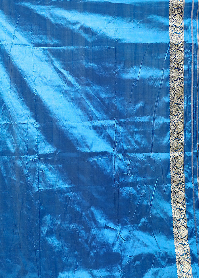 Blue Handloom Assam Pure Silk Saree With Blouse Piece Free Shipping Browse