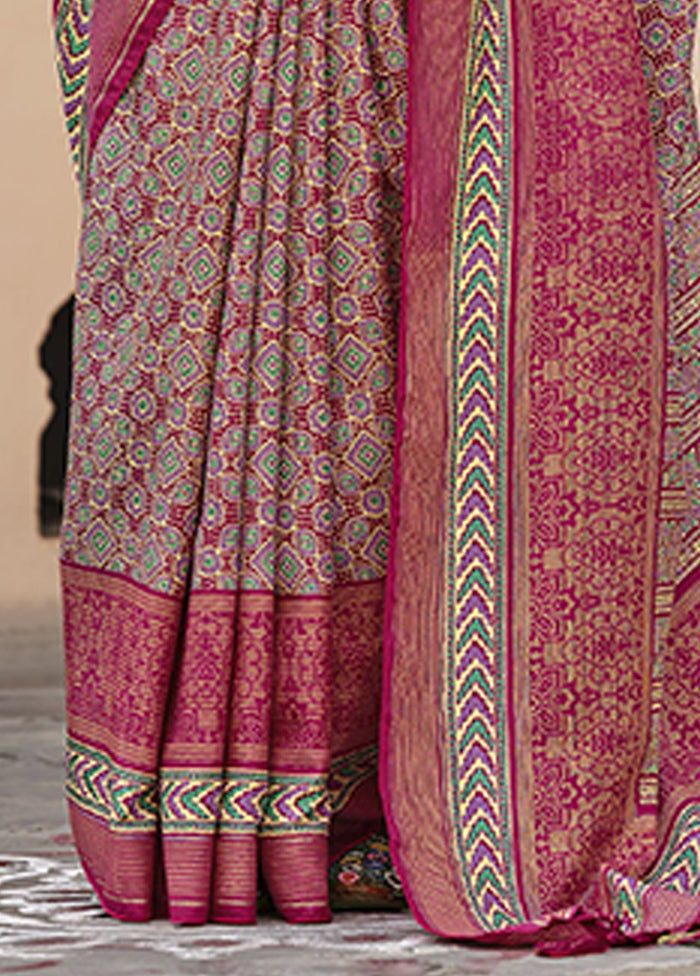 Pink Spun Silk Saree With Blouse Piece Buy Cheap Browse