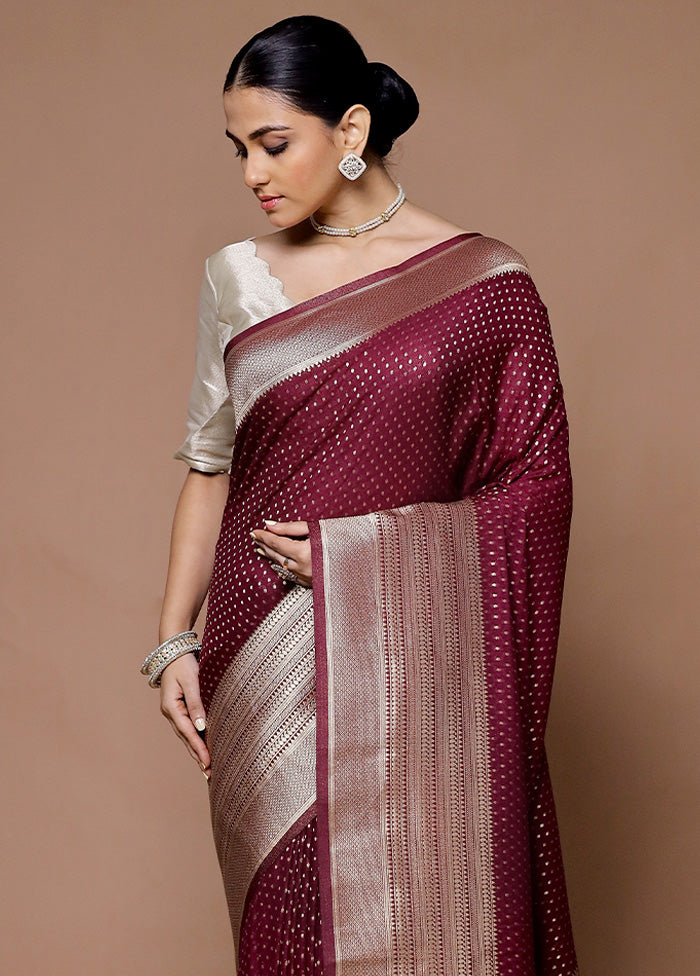 Maroon Georgette Saree With Blouse Piece Discount Latest