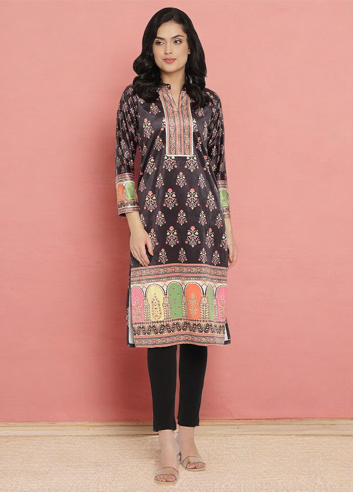 Black Readymade Velvet Kurti Get Authentic Sale Online