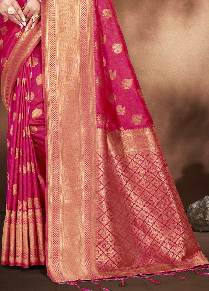 Pink Spun Silk Saree With Blouse Piece Recommend Sale Online