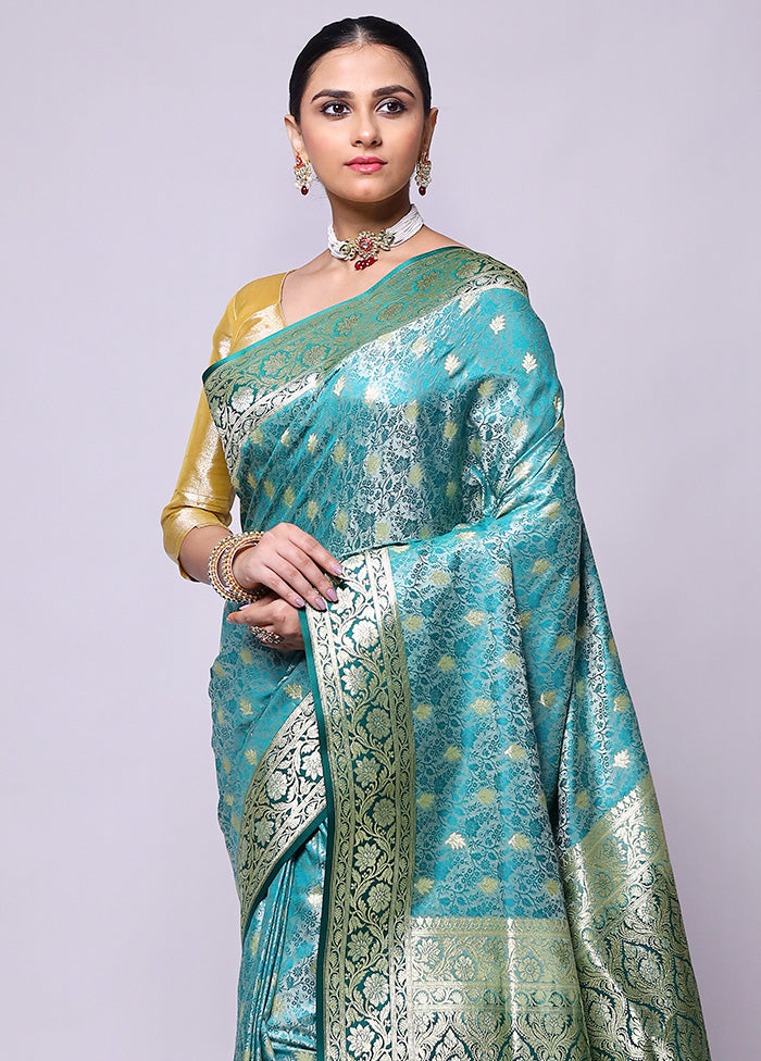 Blue Tanchoi Silk Saree With Blouse Piece With Mastercard Cheap Pice