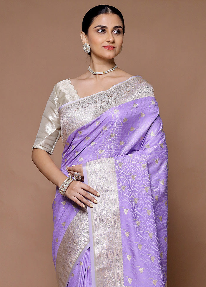 Purple Katan Silk Saree With Blouse Piece Outlet Official Site