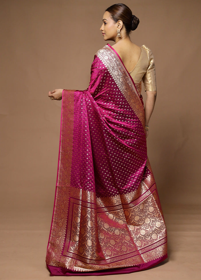 Pink Banarasi Silk Saree With Blouse Piece Sale 2025