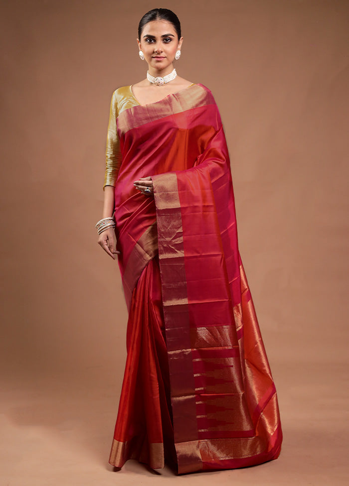 Pink Handloom Kanjivaram Pure Silk Saree With Blouse Piece Geniue Stockist Cheap Pice