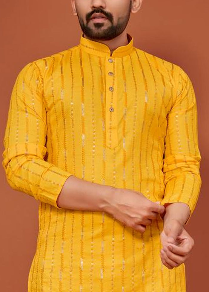 Yellow Cotton Kurta And Pajama Set Discount Wiki