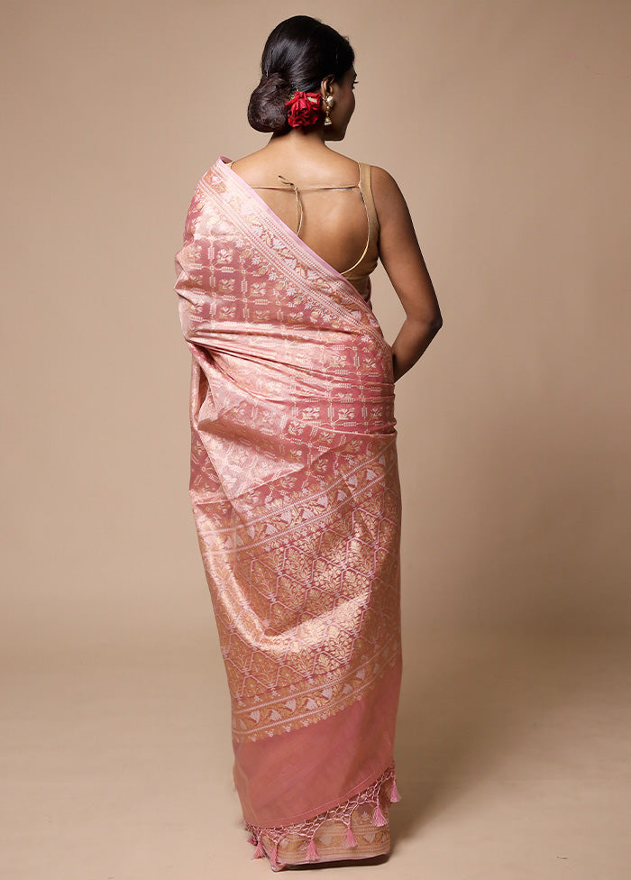 Pink Tissue Silk Saree With Blouse Piece Free Shipping Outlet Locations