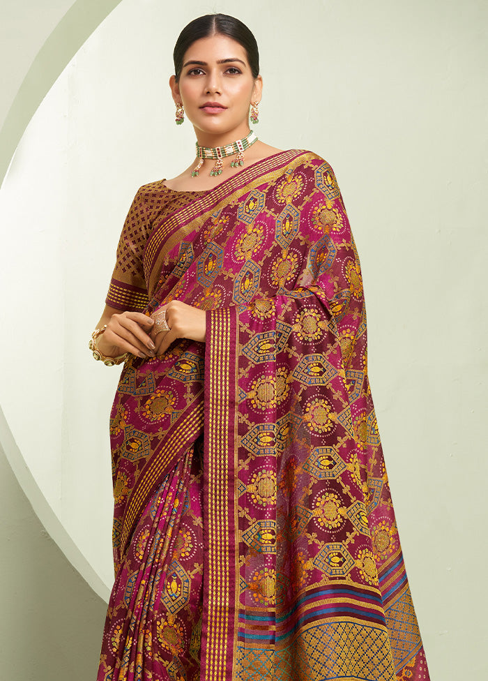 Burgundy Georgette Saree With Blouse Piece Tumblr Cheap Online