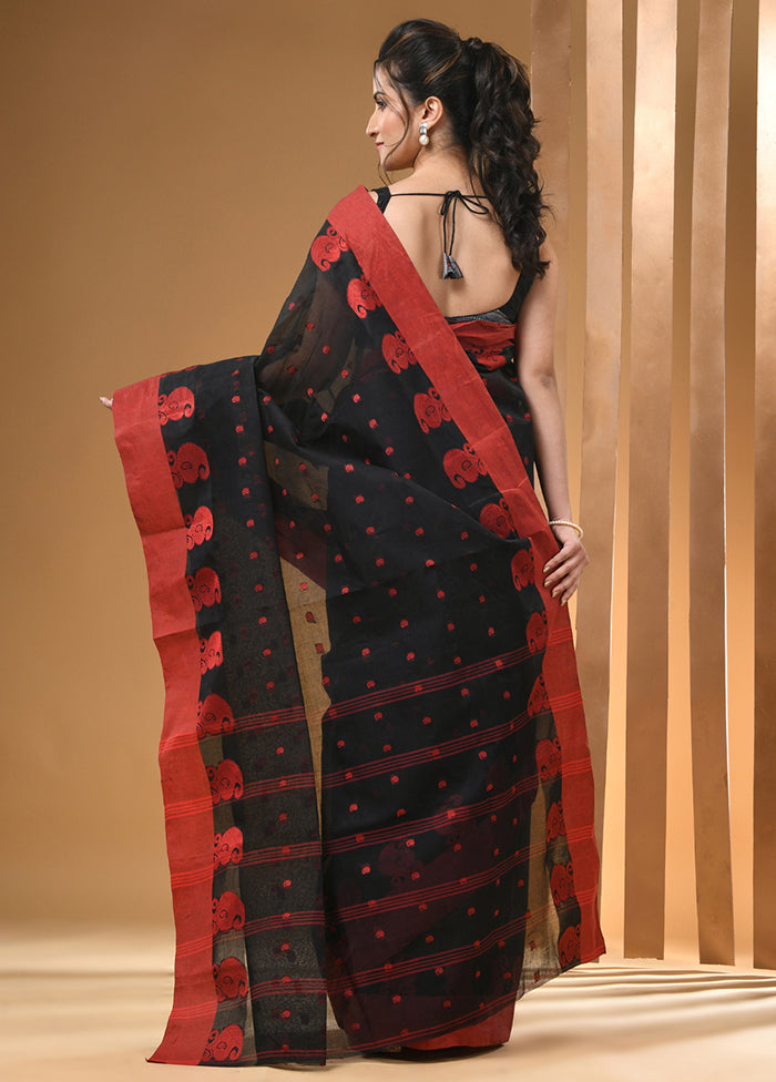 Black Cotton Woven Work Saree Without Blouse Piece Ebay