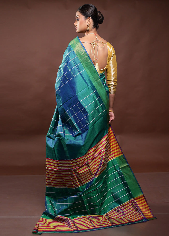 Green Kalakshetra Kanjivaram Silk Saree With Blouse Piece Footlocker Finishline For Sale