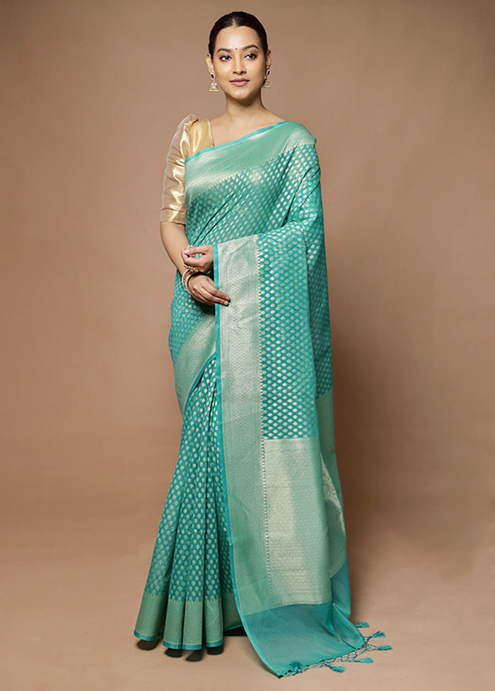 Green Kora Silk Saree With Blouse Piece Low Pice Fee Shipping Sale Online