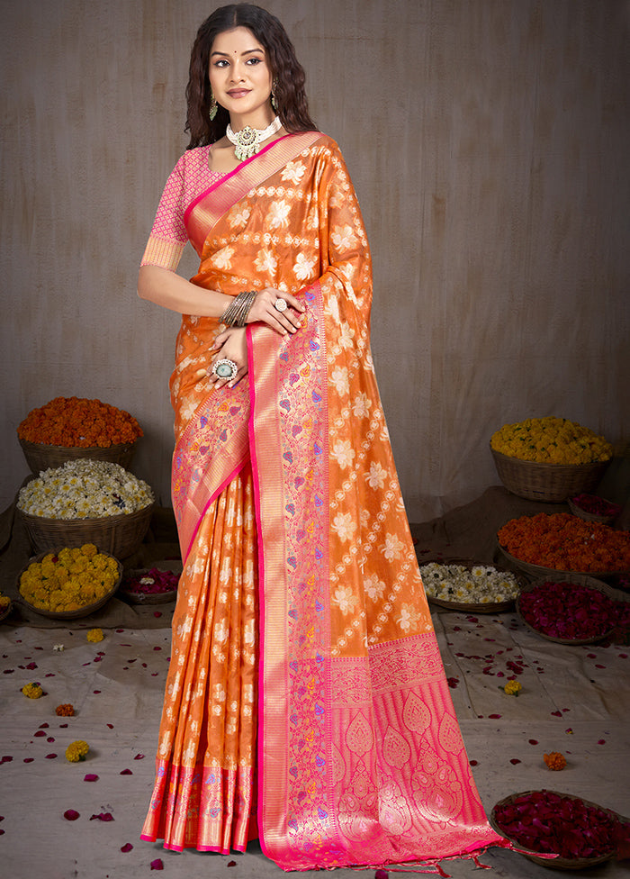 Multicolor Dupion Silk Saree With Blouse Piece Newest For Sale