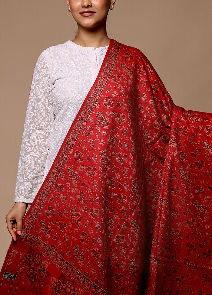 Red Woven Work Shawl Cheapest Online