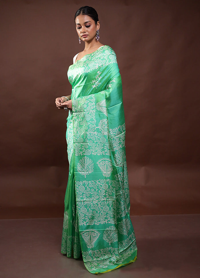 Green Pure Bishnupuri Silk Saree Without Blouse Piece Cheap Sale Footlocker Pictures