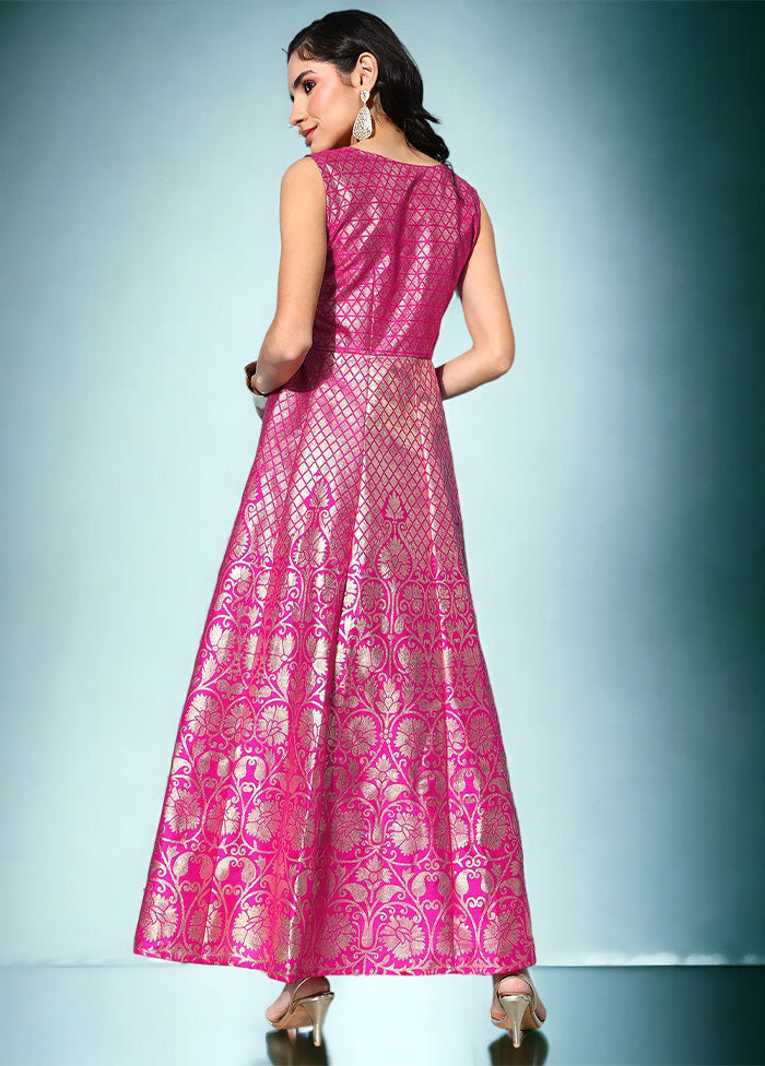 Pink Readymade Silk Indian Dress Online Online For Sale