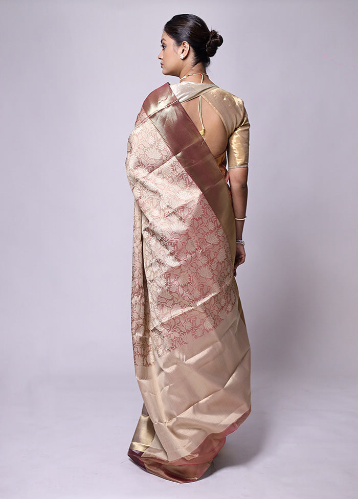 Pink Tissue Silk Saree With Blouse Piece Countdown Package