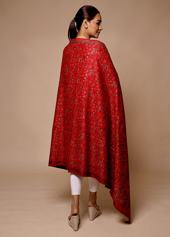 Red Woven Work Shawl Cheapest Online