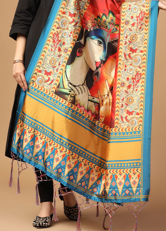 Orange Art Silk Dupatta Exclusive Online