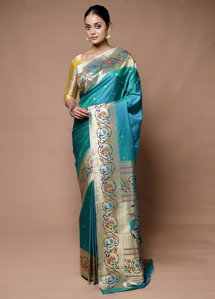 green Dupion Silk Saree With Blouse Piece Cheap Online Online