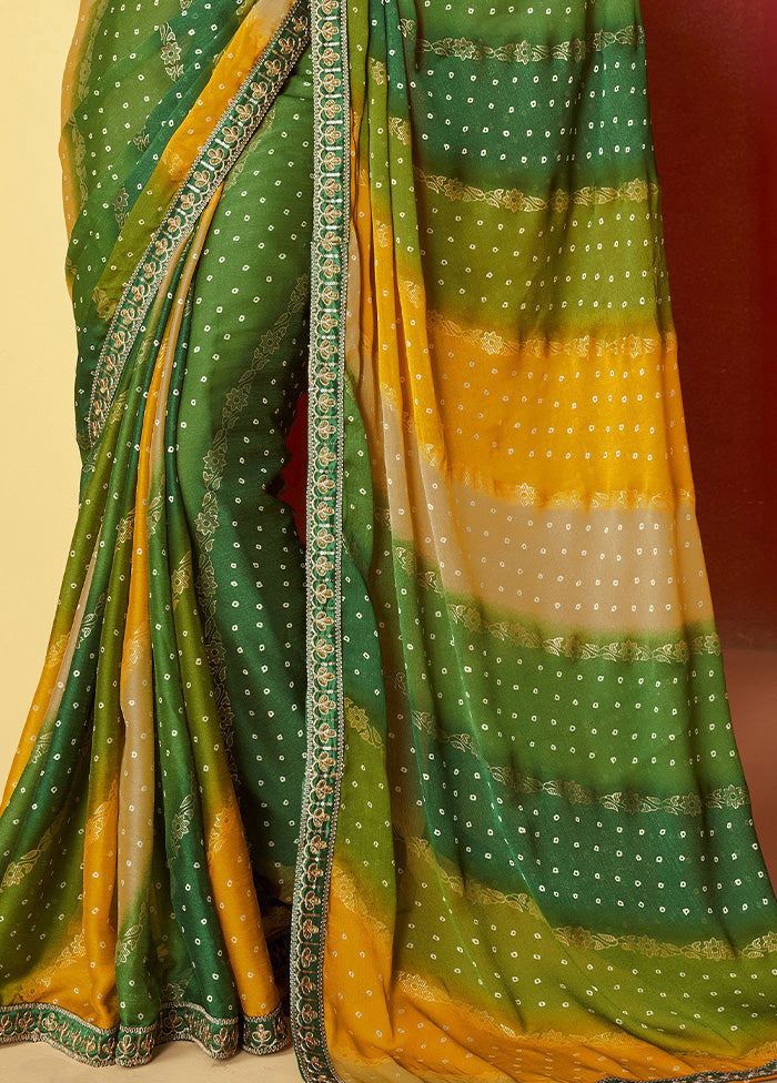 Multicolor Chiffon Silk Saree With Blouse Piece Outlet Footaction