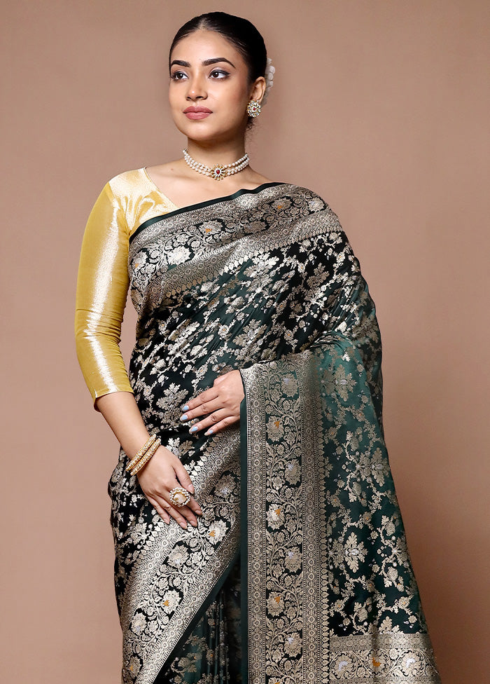 Green Handloom Uppada Pure Silk Saree With Blouse Piece Discount Popular