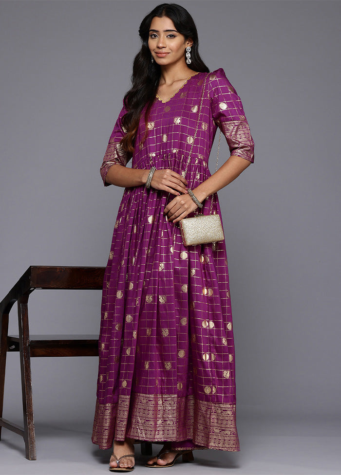 Purple Readymade Silk Indian Dress Discount Low Shipping Fee