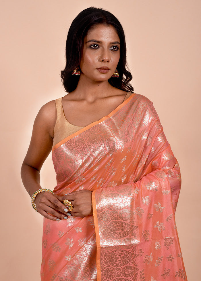 Pink Dupion Silk Saree With Blouse Piece Outlet Classic